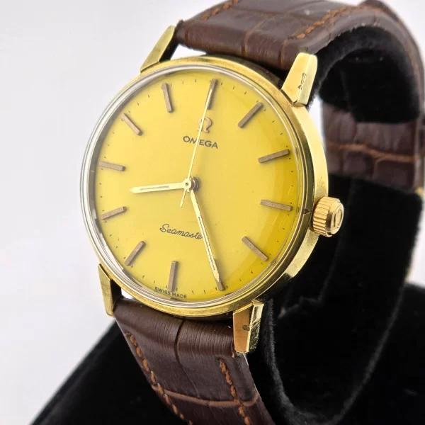 Vintage Omega Seamaster Manual Winding Yellow Dial 33mm Mens Watch 1968 Cal 601 - Image 3