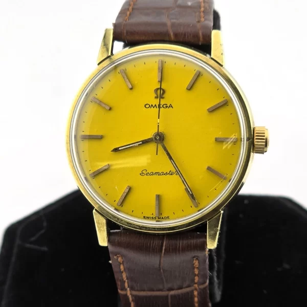 Vintage Omega Seamaster Manual Winding Yellow Dial 33mm Mens Watch 1968 Cal 601 - Image 5