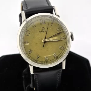 Vintage 1940's Stainless Steel Mens OMEGA Watch Mov. 30T2 Serviced